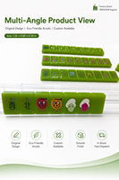 Jeu de Mahjong Américain Portable de Luxe 160 Tuiles - Mini Acrylique Vert Brillant - Mahjong Léger de Voyage pour le Divertissement avec Motifs de Dessins Animés