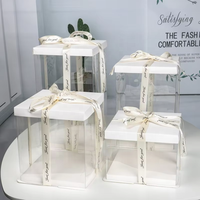 Boîtes à gâteaux en plastique transparent jetables en gros pour boulangerie, desserts, pain, anniversaires et mariages