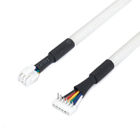 Câble PVC tressé blanc 6 broches 2x3 femelle-femelle, conducteur en cuivre étamé, 6 fils colorés, gaine thermorétractable SALIPT pour débogage USB
