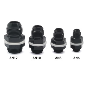 Raccord de carburant traversant AN10, connecteur mâle en aluminium à raccordement évasé avec écrou de blocage et rondelles en téflon pour système de réservoir de carburant de course - Product Image 5
