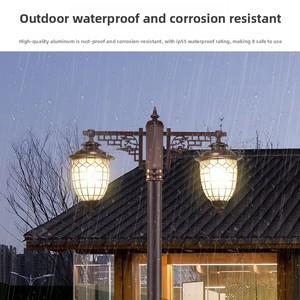 Lampadaire de cour à usage domestique, style chinois, 220V, LED extérieur étanche IP65, nouveau modè<span class=keywords><strong>le</strong></span> pour villa rurale, lumière ultra-lumineuse de 3 mètres - Product Image 4