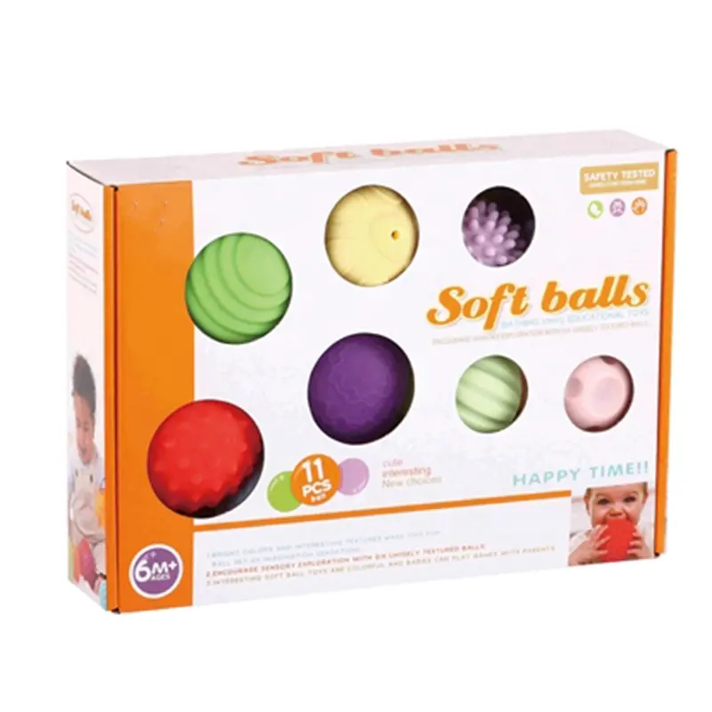 Baby Develop Tactile Senses Toy Textured Multi Ball Baby Touch Hand Teether Ball Training Massage Soft stress Balls