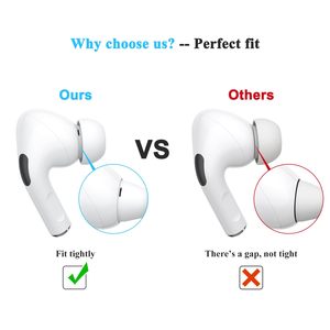 Embouts d'oreille en <span class=keywords><strong>silicone</strong></span> souple de remplacement pour <span class=keywords><strong>Airpods</strong></span> Pro 1ère/2ème génération avec trou de réduction du bruit et protection anti-poussière intégrée - Product Image 6