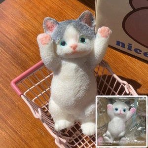 ของเล่นบีบรูปแมวทำมือ ของเล่นบีบคลายเครียดแบบใหม่ ของเล่นแมวจำลองแบบสัมผัสได้ ของเล่นบีบ TPR รูปแมว - Product Image 5
