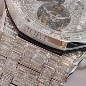 Bracelet de montre personnalisé CNC en or 9K-18K PP/RLX 22mm-Accessoires de montre de luxe incrustés de diamants cultivés en laboratoire - Product Image 2