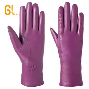 SLW012 Robe rose sexy pour femmes en hiver, gants en <span class=keywords><strong>cuir</strong></span> de mouton véritable de bonne qualité - Product Image 3