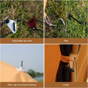 Carpa Yurt de Lujo para Acampar al Aire Libre de 4 Metros, Impermeable, para 3000 mm de Lluvia, 4 Estaciones, Oxford, para 4-8 Personas, Una Habitación, Triple Capa - Product Image 2