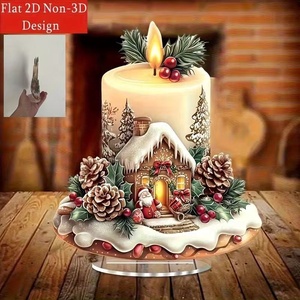 Wholesale <b>Christmas</b> Acrylic Atmosphere <b>Decoration</b> Signboard <b>Small</b> House Shape Candle Desktop Ornament - Product Image 1