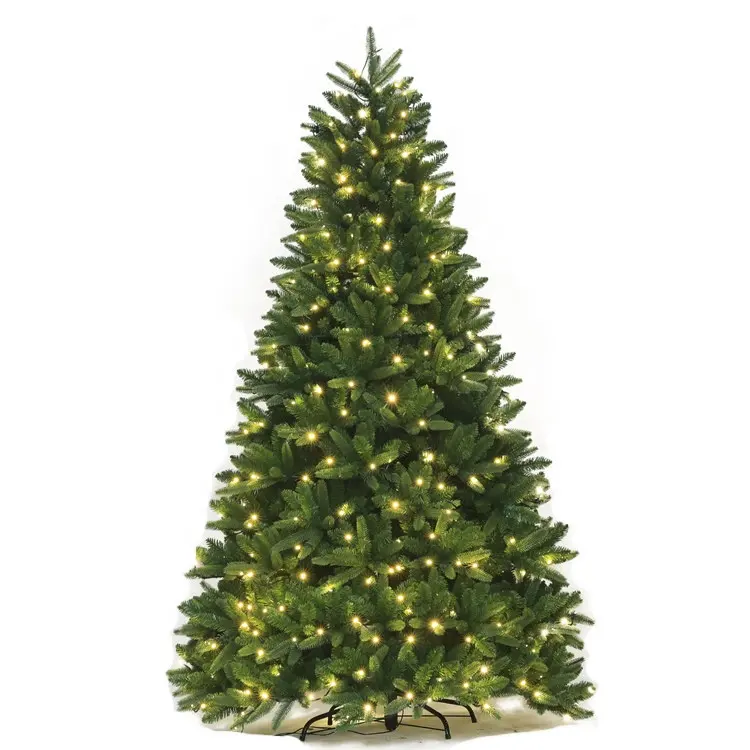 Arbre de noël 7.5 rétro éclairé à grand diamètre de fond, Style européen, lumière Led chaude multifonctions