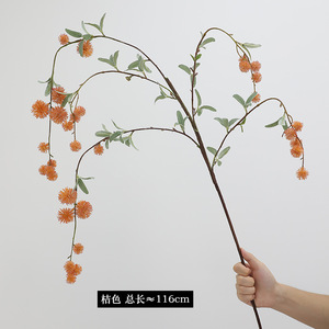 H-788 plastique artificiel <span class=keywords><strong>de</strong></span> qualité supérieure 116cm <span class=keywords><strong>de</strong></span> Long 5 branches branche <span class=keywords><strong>de</strong></span> baies <span class=keywords><strong>de</strong></span> châtaigne artificielle Eryngo pour la décoration <span class=keywords><strong>de</strong></span> mariage - Product Image 5