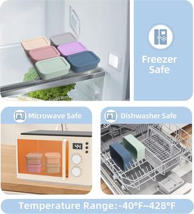 Wholesale Food Grade 3 Compartment Heatable Microwave Safe Foldable Portable Platinum Silicone Bento <b>Box</b> Kitchen <b>Storage</b> - Product Image 3
