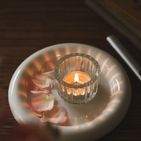 Vente en gros de porte-bougies à thé en verre transparent vide pour la décoration de mariage et la décoration de la maison