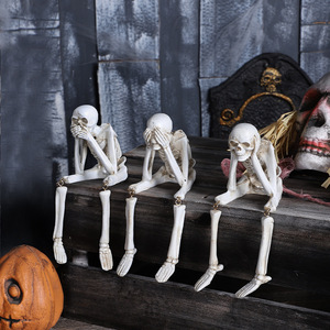 Figuras de Esqueletos de Resina, Estatuas Decorativas para Estantes, Adornos Espeluznantes para Mesa de Halloween, Decoración para Fiestas de Casas Encantadas, Regalo - Product Image 1
