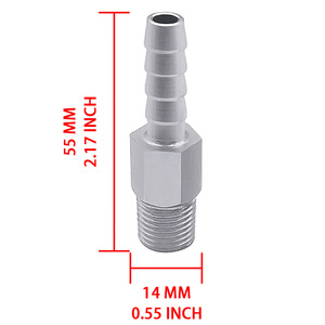 Adaptador de ventilación de tanque de combustible de aluminio 6061 con conexión macho NPT de 1/4" a conexión de manguera de 5/16", para líneas de aire, agua y combustible EVAP - Product Image 4