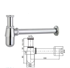 Cromato moderno tipo P in ottone lavello da bagno <span class=keywords><strong>sifone</strong></span> bottiglia filtro di scarico in plastica e Silicone filtro per lavelli da <span class=keywords><strong>cucina</strong></span> e lavandini - Product Image 1