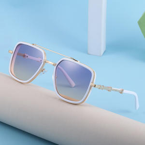 Lunettes de soleil carrées en métal pour homme Vinsa, verres PC UV400, C3 blanc porcelaine, pour la randonnée en plein air, lunettes de soleil tendance - Product Image 3