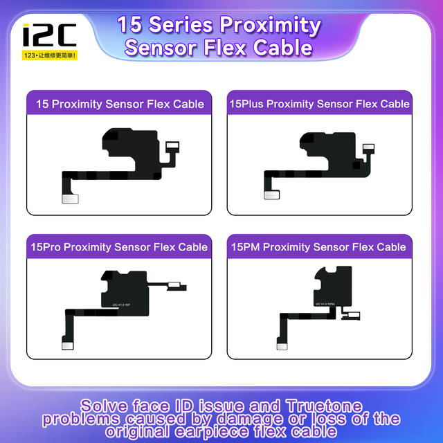 I2C 8-15PM/Pad Pro Earpiece Proximity Sensor Flex Cable True Tone Face ID Phone Repair Replacement Mobile Phone Flex Cables