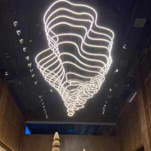 Lampadario Moderno Nordico in Metallo Blu per Hotel, Ufficio e Centro Commerciale, Lampada a Sospensione Personalizzata per Lobby Artistica e Creativa - Product Image 2