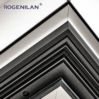 ROGENILAN 2026 Porte pliante en aluminium noir sur mesure, double vitrage, portes de patio pliantes, portes accordéon robustes