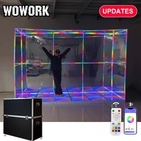 Boîte de cabine photo amusante avec miroir RVB LED détachable avec panneau réfléchissant photographie toile de fond néon pour la décoration d'événement de fête de mariage