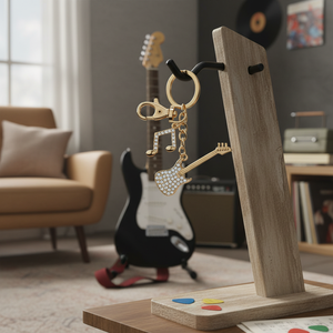 Portachiavi a Forma di Chitarra Elettrica con Cristalli, Categoria Prodotti Portachiavi - Product Image 3