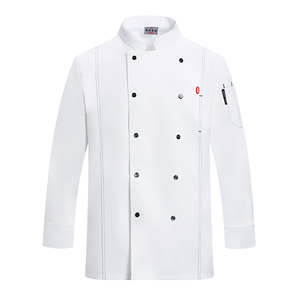 Nouvelle <span class=keywords><strong>veste</strong></span> de chef blanche confortable pour homme, respirante, à manches longues, design de <span class=keywords><strong>veste</strong></span> de chef courte, uniforme de cuisine, hôtel, laboratoire, vêtements de <span class=keywords><strong>boucher</strong></span> - Product Image 5