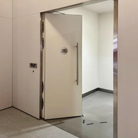 Porte de sortie coupe-feu en bois à double battant, à pousser et à tirer, pour usage commercial dans les immeubles de bureaux