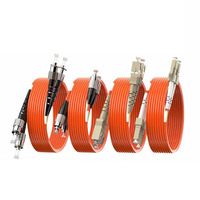 Jumper kabel serat optik 1/2/3/5m kustom Multi Mode inti ganda dengan 3.0/2.0mm simpleks Duplex Sc/Fc/St/Lc