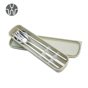 Okul açık restoran çatal-bıçak Set kaşık çatal çubuklarını Metal saman seti