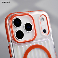 Étui de téléphone magnétique anti-chute en PC ondulé VAWI B337 en gros pour iPhone 17 Pro Max, étui antichoc pour iPhone 17 Pro 17 Air