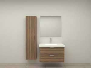 Modern <b>Wall</b>-<b>Mounted</b> Bathroom Vanity with Mirror and Ceramic Basin for Hotel Use - Product Image 3