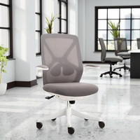 Chaise de bureau ergonomique moderne en tissu avec accoudoirs fixes, pivotante, soutien lombaire réglable, vérin à gaz certifié, alliage d'aluminium