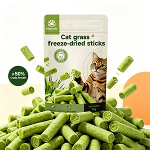 Bâtonnets de herbe séchée pour chat, friandise pour chat, jouet à mâcher pour l'élimination des poils et la réduction de la chute de poils, pour nettoyer les dents et éliminer les boules de poils - Product Image 1