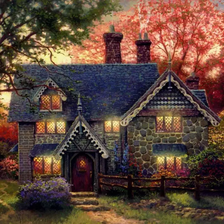 Hot-selling M936 Style Realistic 30*40cm Chinese Diy Houses Landscape Decorative Paintings Diamond Painting