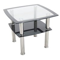 Table basse carrée en verre trempé transparent, Design moderne haut de gamme Simple