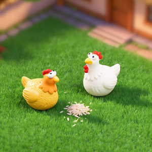 ไก่เรซิ่นตาโต ของตกแต่งสวน ของตกแต่งบ้าน ของตกแต่งไมโครแลนด์สเคป ของตกแต่งจิ๋ว - Product Image 4