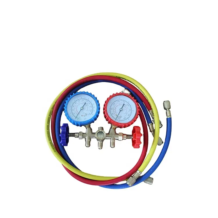 High Quality Air Conditioner refrigeration R134, R410a, R22, R407c manifold gauge set With Sight Glass