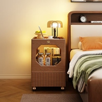 Neu Eingetroffener Massivholz Beistelltisch mit Offenem Stauraum für Wohnzimmer und Schlafzimmer ST6102 #