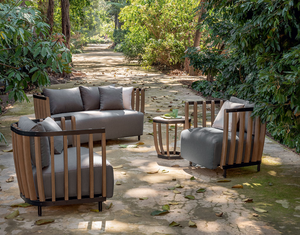Ensemble de canapés d'extérieur modernes de luxe en teck pour patio, jardin, villa, terrasse, hôtel, modèle Lt-gs42 - Product Image 3