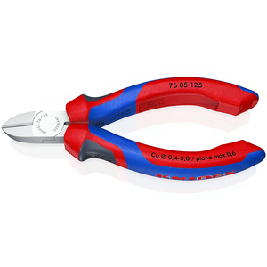 Cortador Lateral Knipex 76 05 125, Herramienta para Cortar Alambre de Cobre, Uso en Electromecánica - Product Image 1