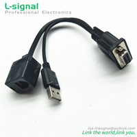 Cable Divisor en Y RS232 DB9 D Sub de 9 Pines Hembra a USB RJ12 al por Mayor