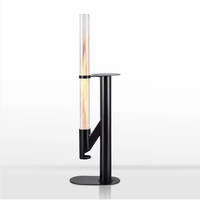 Poêle à granulés de bois portable en acier moderne, chauffage rapide et efficace pour patio, avec fonctions de sécurité, pour usage extérieur en jardin, allumage facile.