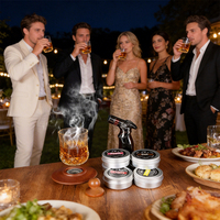 Kit de fumage de whisky en gros avec torche et copeaux de bois, ensemble d'infusion portable en bois pour cocktails, accessoires de bar, coffret cadeau
