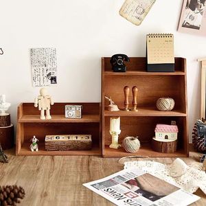 Organizador de Escritorio de Madera de Doble Capa, Forma Rectangular, Gran Capacidad, Tipo Vertical - Product Image 1