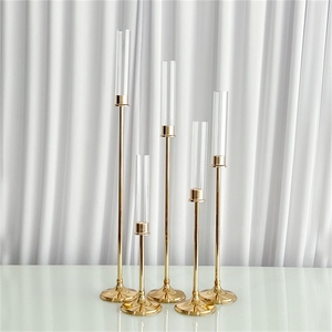 Candelabro Moderno de Acrílico con Baño de Oro para Velas Cónicas, Centro de Mesa para Hogar, Bodas y Fiestas - Product Image 4