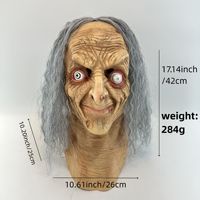 DAMAI Halloween Silicone Maskes Réaliste Horreur Cosplay pour Accessoire De Fête Latex Masque Complet Perruque Vieux Grand-Mère Masque