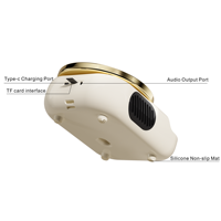 Lecteur CD portable rétro 4-en-1 2025 avec haut-parleur BT sans fil, radio FM, lumière LED, prise en charge de la carte TF, multifonctionnel