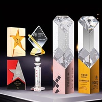 Trophée en cristal K9 personnalisé, plaque vierge en verre, prix d'originalité en cristal, trophée en métal