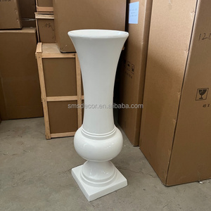 Jarrón Alto de Fibra de Vidrio Blanco <span class=keywords><strong>SMS</strong></span> para Decoración de Bodas, Centros de Mesa, Soporte para Jarrón de Flores Tipo Trompeta para Decoración de Pasillos de Boda - Product Image 2