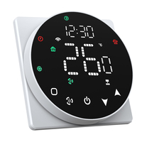 Thermostat intelligent sans fil Tuya pour ventilo-convecteur OEM, thermostat numérique intelligent pour ventilo-convecteur à plancher chauffant, télécommande